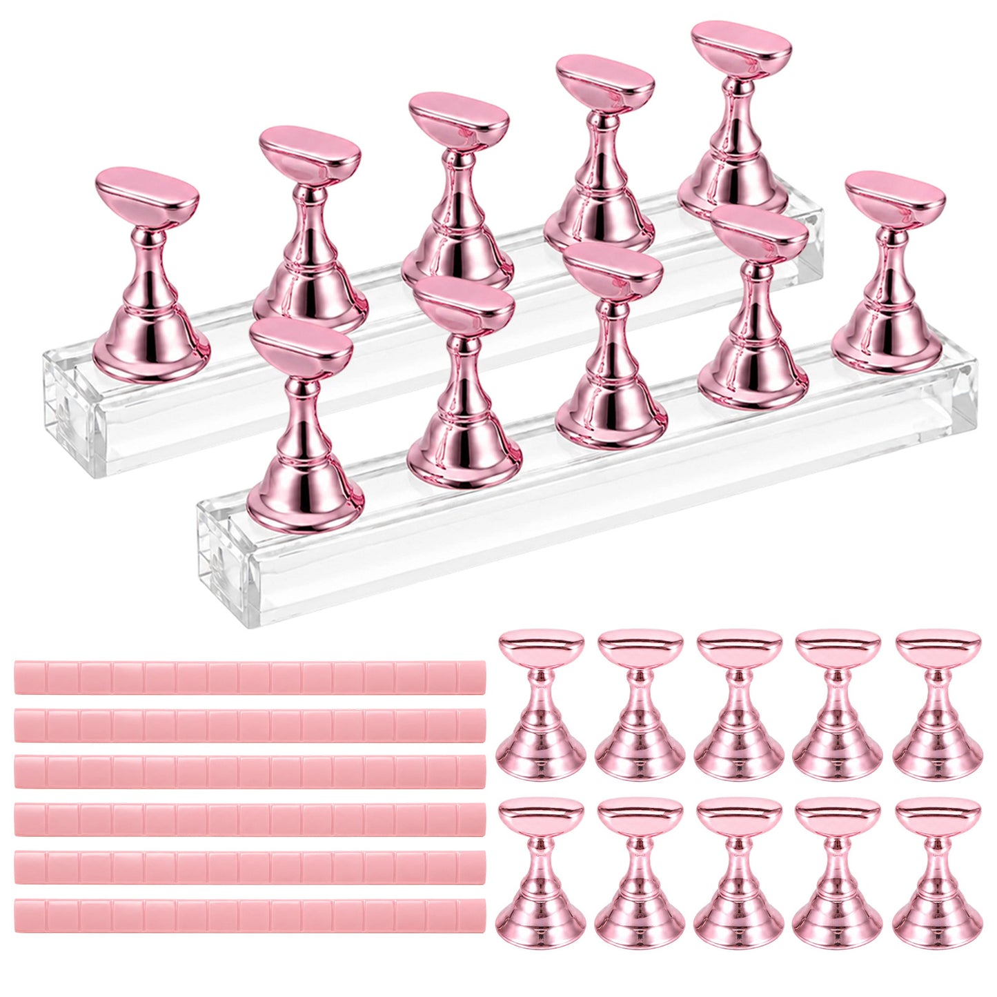 HaiFafafaing 20Pcs Acrylic Nail Stand Kit, Nail Holder for Painting Nails
