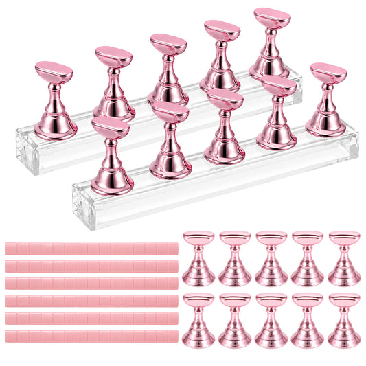 HaiFafafaing 20Pcs Acrylic Nail Stand Kit, Nail Holder for Painting Nails