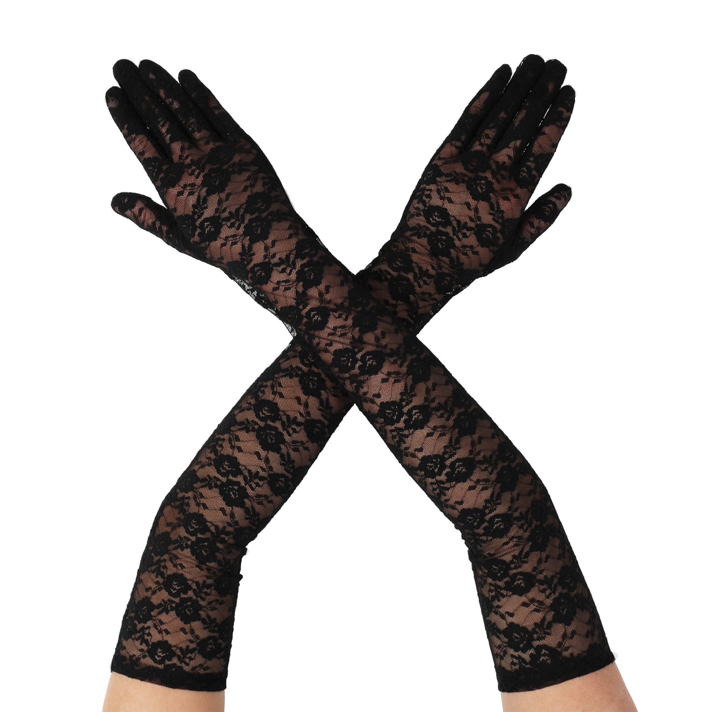 Yolev lace gloves women(Black)