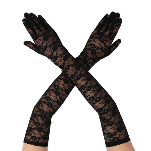 Yolev lace gloves women(Black)