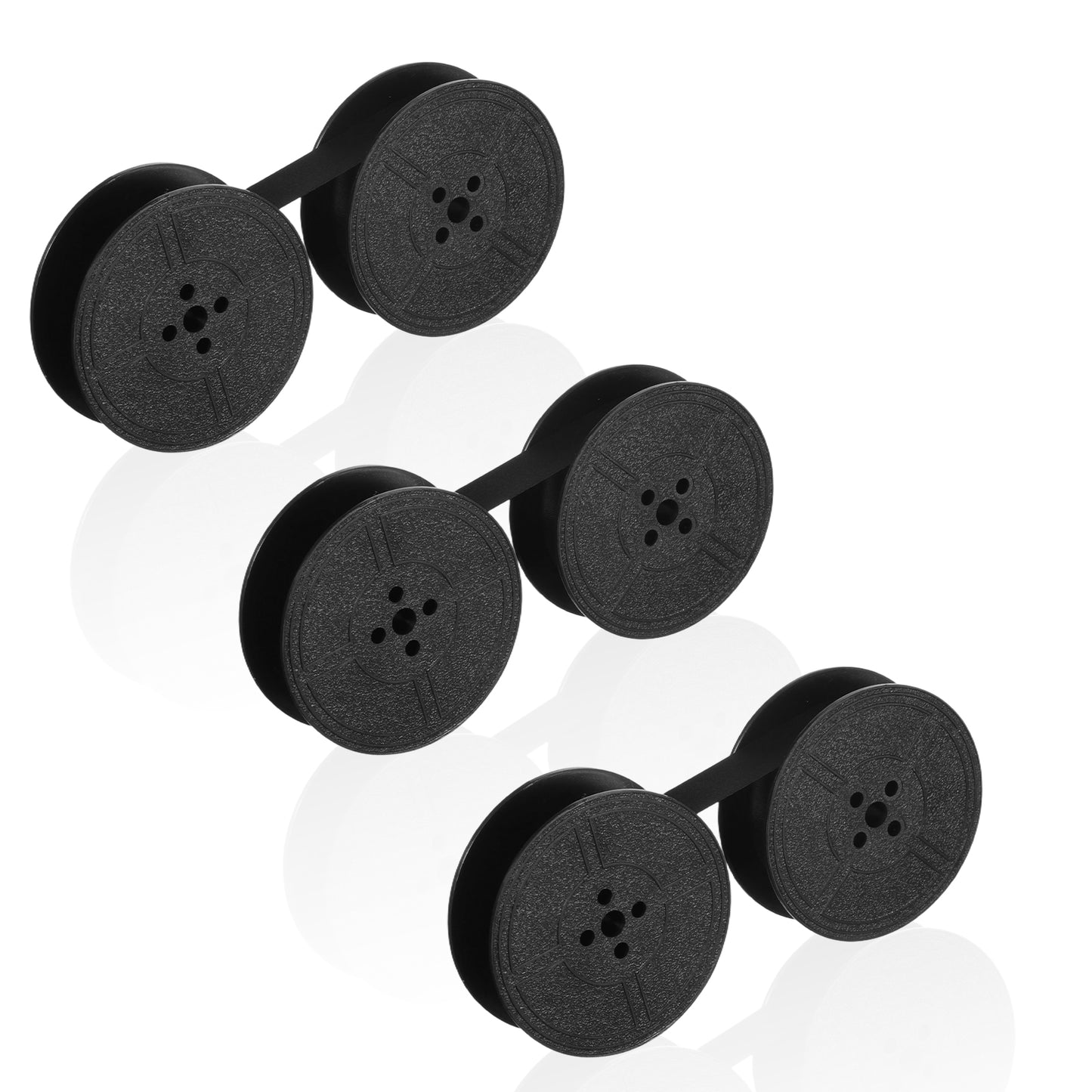 Gemoioio 3Pairs Typewriter Ribbon, Black Ink Ribbons with 0.2 Inch/5mm Central Aperture, Universal Typewriter Printer Ribbons Compatible with Most Old Typewriters