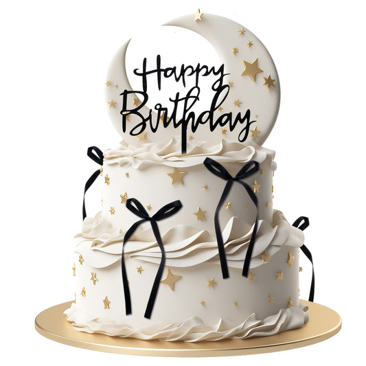 Bow Cake Topper Ribbion Cake Topper with Happy Birthday sign