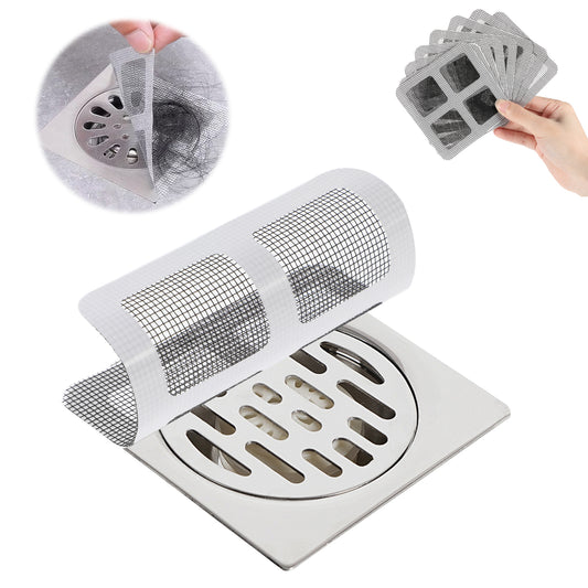 100 Pcs Hair Catcher for Shower Drain Disposable 4 X 4" Shower Hair Catcher Self-adhesive Shower Hair Catcher for Bathroom Accessories Apartment Kitchen Sink Bathtub