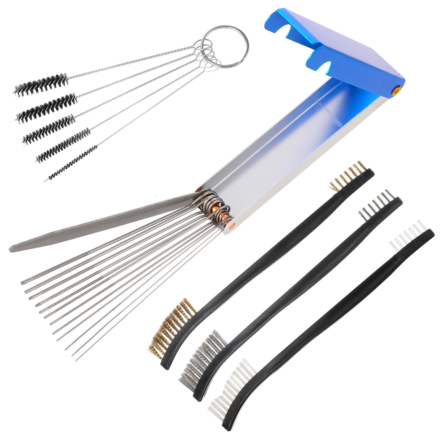 Carburetor Cleaning Kit, Carb Cleaning Kit, Cleaner Brush Set with Stainless Steel Wires and Nylon Brushes for Chainsaw, Motorcycle, ATV, Welding, Stove, Shower Head Nozzles