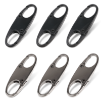 Zipper Clips Anti Theft Deterrent, 6PCS S Carabiner Small Zipper Pull Locks Mini Snap S Hooks for Backpacks Camping Fishing Traveling Outdoor Sports (Black, Dark Black)