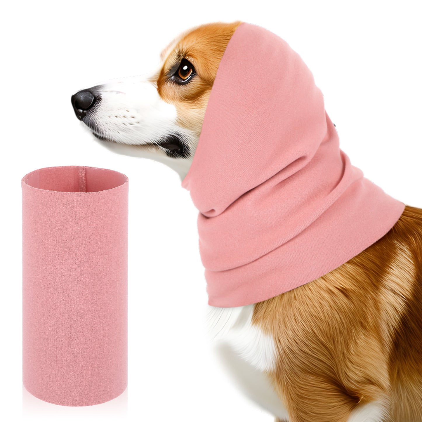 Lusofie 2 Pcs Quiet Ears for Dogs Elastic Dog Ear Cover for Anxiety Relief Pink Dog Calming Hood for Grooming and Bath Drying, Pet Cats and Dog Ear Protection (Medium)