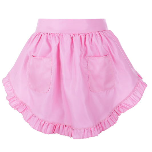 Lusofie Waist Apron Half Apron Maid Aprons Cooking Aprons for Women for Kitchen Cooking Restaurant Restaurant Bistro Coffee(Pink)