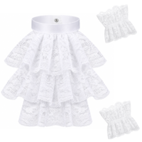 Yykazqe White Lace Collar and Cuffs Set for Party Halloween Cosplay