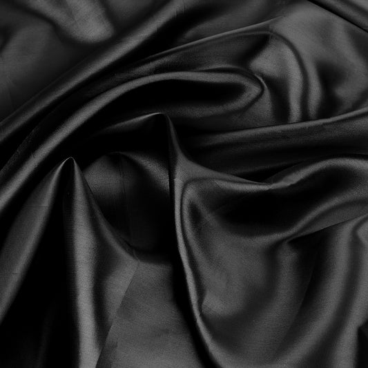 Black Satin Fabric 1 Yard x 61" Wide Satin Fabric by The Yard Charmeuse Satin Fabric Shiny Cloth Fabric Soft Silky Satin Fabric for Bridal Dress Wedding Decorations Clothing Making DIY Crafts (Black)