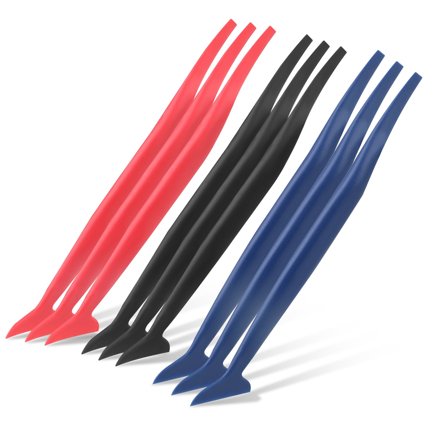 9 Pcs Squeegee for Vinyl Car Squeegee 3 In 1 Car Wrap Tools Flexible Small Squeegee with Different Hardness for Installing Vehicle Wraps Car Stickers Anti-Scratch Film(Red Blue Black)