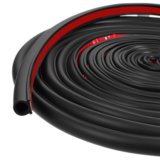 10 Ft Rubber Weather Stripping Door Seal - D Shaped Rubber Weather Stripping Seal Strip - Self Adhesive Soundproofing Weatherstripping for Car Door Window Truck Auto RV