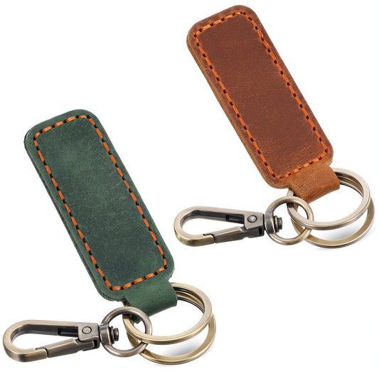 HaiFafafaing Genuine Leather Keychain, Universal Car Key Fob Holder, Leather Key Ring With Keyrings And Clip For Men And Women