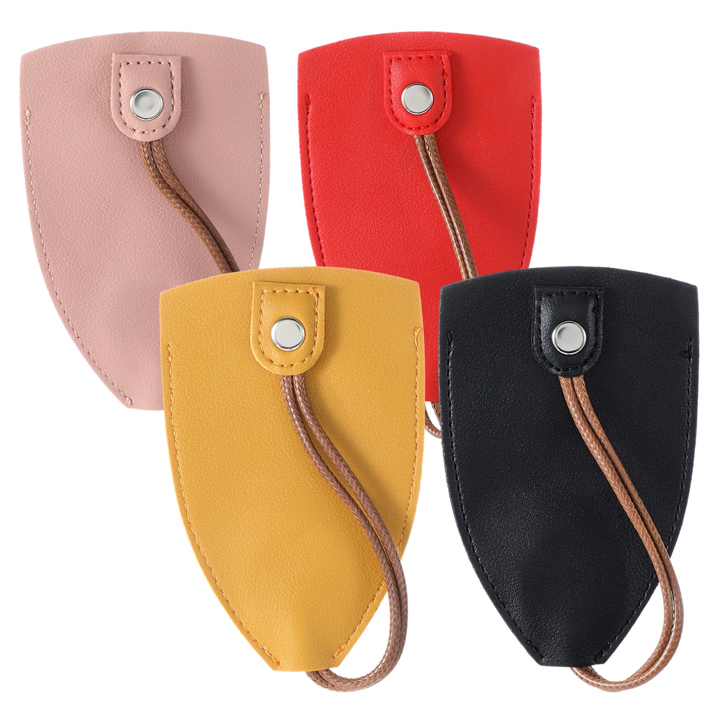 Josojoou 4PCS Winkkey Protective Key Case, PU Leather Pull Out Key Case, Large Capacity Wink Keys Holder Leather for Most Keys, Not Easy to Slip, Halloween Christmas