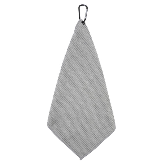 Black Golf Bag Towel,Golf Rag with Carabiner Microfiber Fabric Waffle Pattern,Mens Black Golf Towel for Golf Bag (Grey)