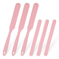 6Pcs Silicone Wax Stick, Non-Stick Wax Sticks for Hair Removal, Reusable Hard Waxes Spatula Scraper Applicator Sticks For Home Salon Body Use(Pink)