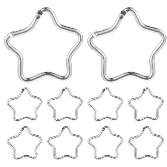 10Pcs Silver Star Carabiner Metal Carabiner Clip Star Shaped 1.57x1.57inch Star Shaped Climbing Buckle for Traveling Camping Fishing Hiking