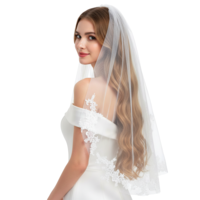 Josojoou White Wedding Bridal Veil with Comb, 1 Tier Floral Edge Bridal Tulle Veil, Lace Bride Wedding Veil for Bachelorette Party Bridals Shower Flower Girl