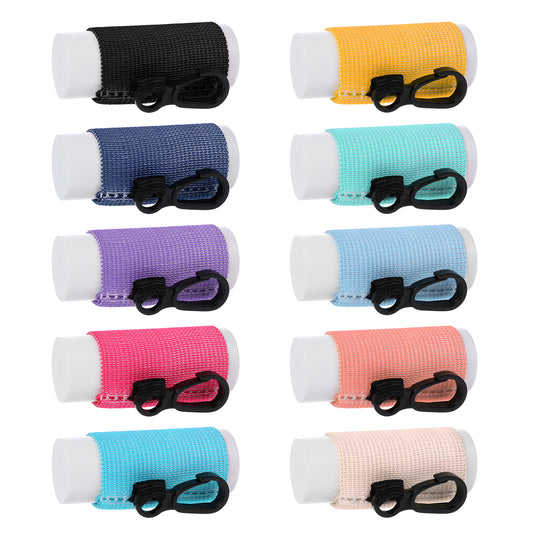 10pcs Lip Balm Holder Keychain,Color Mixing Clip on Chapstick Holder,Tight Knit Elastic Lipstick Sleeve