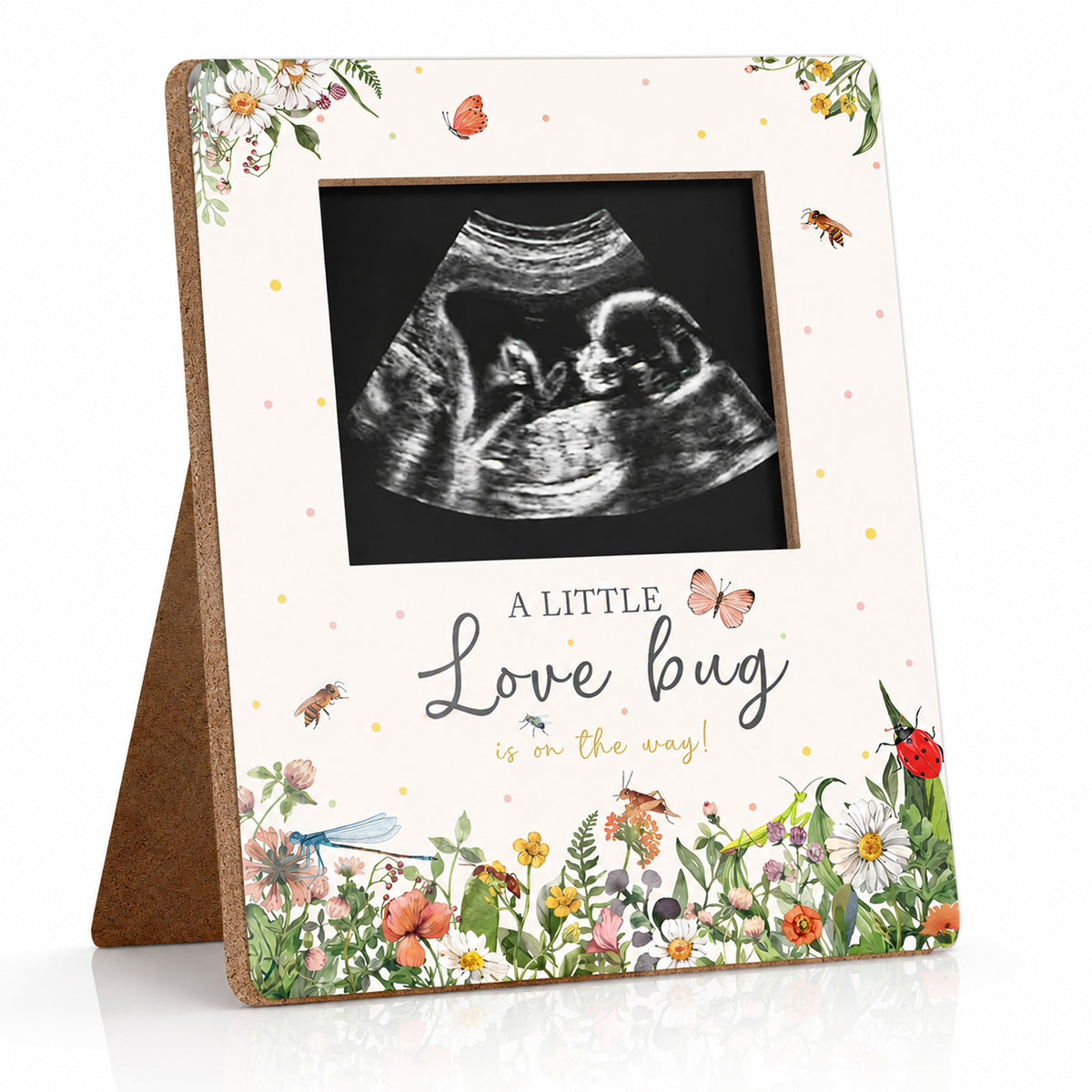 Love Bug Sonogram Picture Frame 4.5" X 5.3" Baby Ultrasound Photo Frame