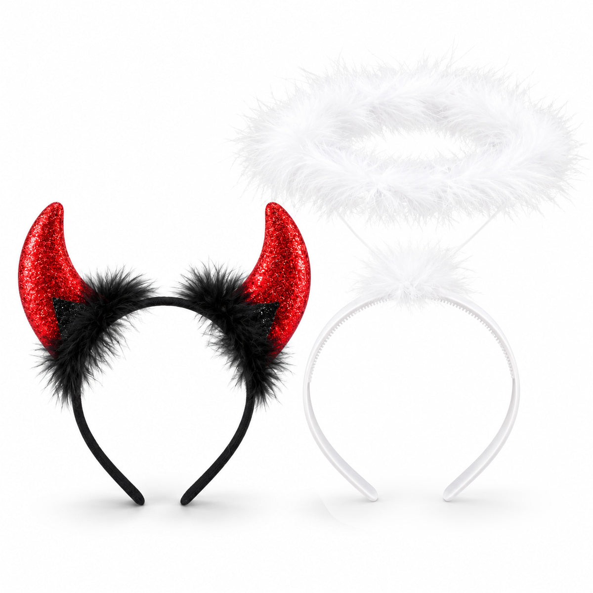 Ziuohaa Angel Halo Headband Devils Horns Headband for Halloween Cosplay