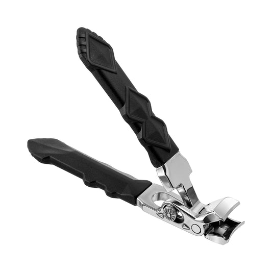 Angled Toenail Clippers for Thick Toenails, Ergonomic Long Handle Toe Nail Fingernail Cutter Trimmer Sharp Wide Jaw & Heavy-Duty Nail Cutters with Catcher for Seniors