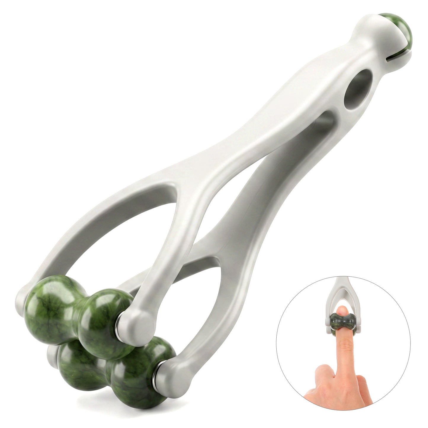 2-in-1 Jade Roller Finger Massager, Dual-Sided Finger Massager Roller, Hands Palm & Wrist Massagers Tool for Seniors Men Women