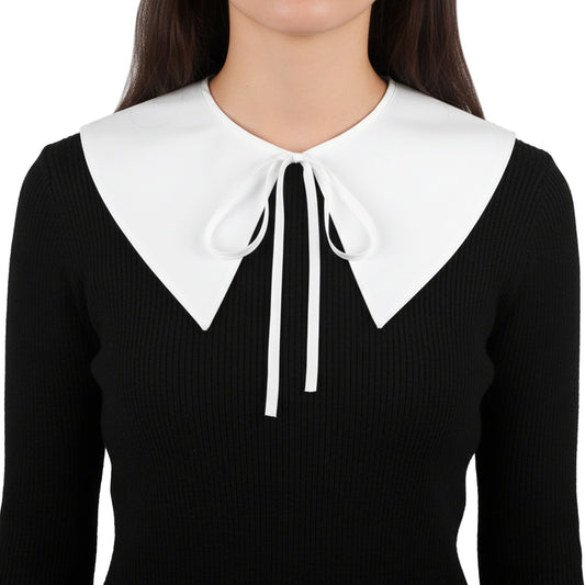 Josojoou Fake Collar Detachable Blouse, White Simple Half Shirt Blouse Top, Classic Elegant False Skirt Lapel Collars for Women Girls(White,Pointed Collar)