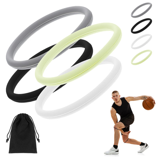 8 Pcs Knee Band, Patella Tendon Knee Strap, Patellar Tendon Strap, Patella Brace, Suitable for Basketball/Running/Football, Etc., Unisex (Black, White, Gray, Fluorescent Green)