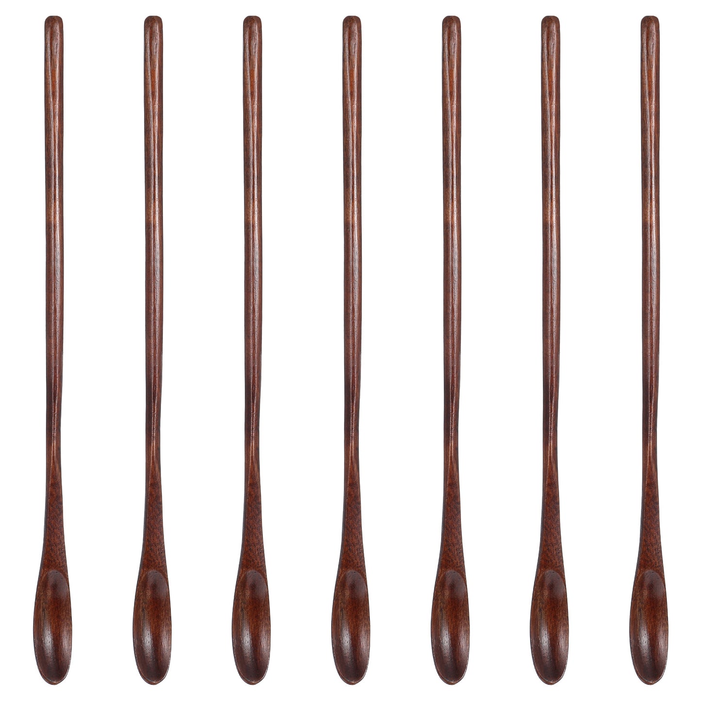 7pcs Long Handle Wooden Spoons,8 Inch Wood Mixing Spoons for Coffee,Wooden Cooking Spoons for Eating Mixing Stirring Cooking