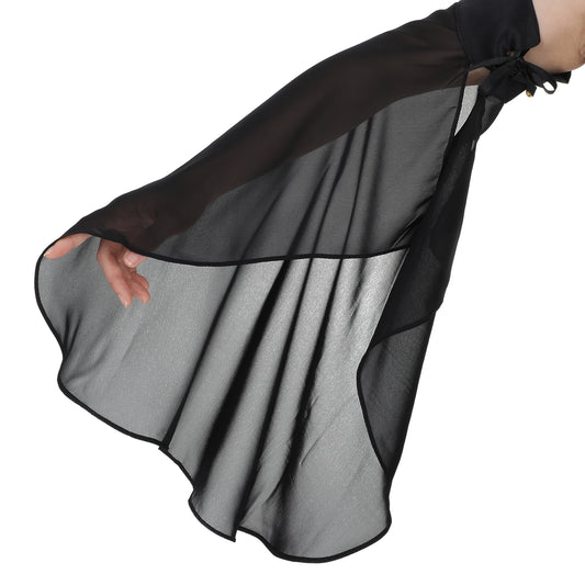 Yolev Detachable Sleeves Women's Victorian Long Tulle Gloves Black Lace Chiffon goth sleeves for Wedding Party Renaissance Halloween Cosplay Costume Accessories