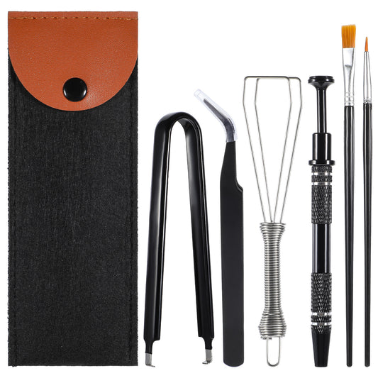 Tucnoeu Keyboard Remover Tool Kit - 7-Piece Set, Keycap Puller Includes 5g Keyboard Lube, Switch Puller, Lubricating Pen, Cleaning Brush, Tweezers, 4-Jaw Gripper, and Key Cap Puller