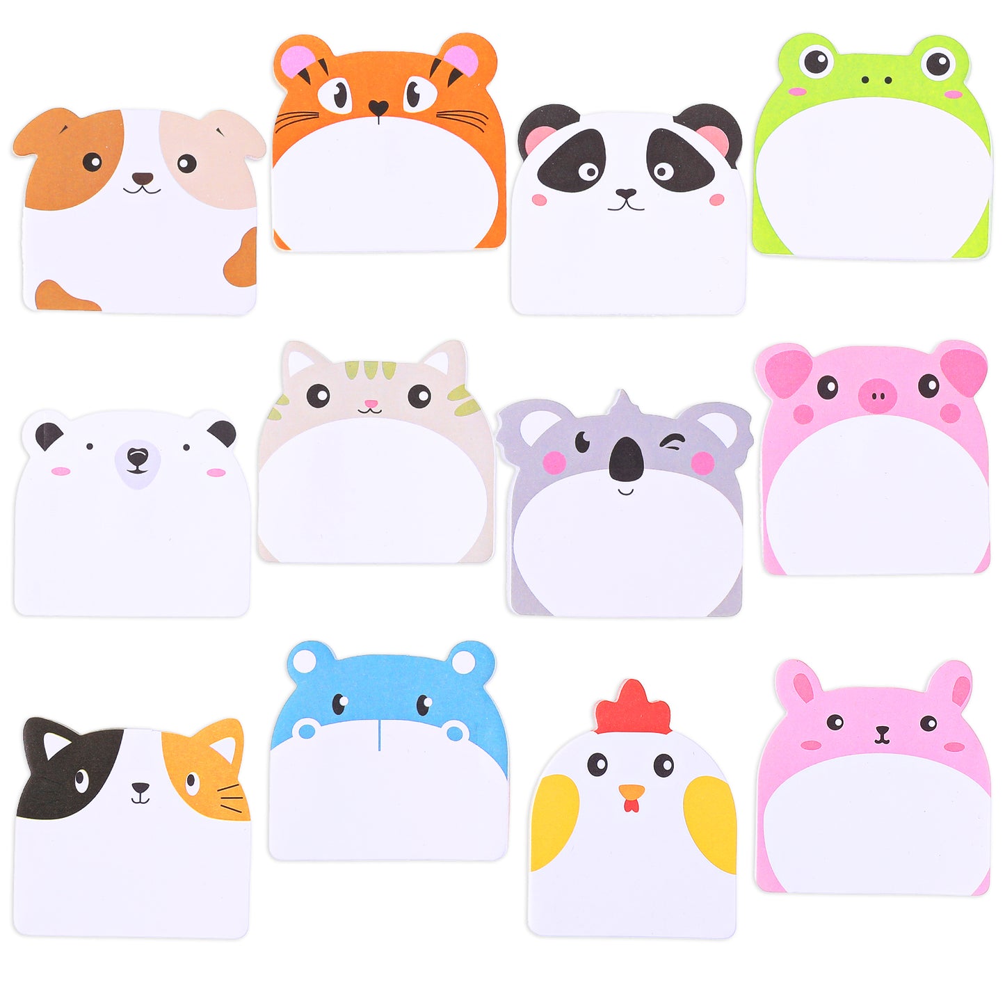 12 Packs Cute Animal Sticky Notes,Animal Kawaii Funny Sticky Notes,Self Stick Sticky Notes Set for Home,School and Office Gifts Tab Supplies