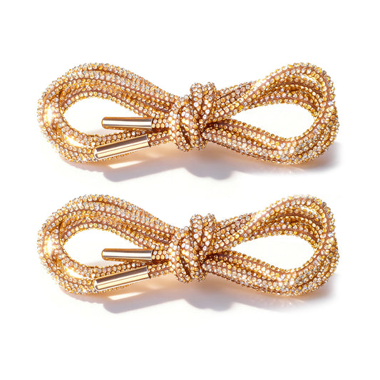 Yolev 2Pcs Rhinestone Shoe Laces Round Shoe Laces 47in Bling Shoe Laces for Sneakers Women & Men Drawstring Replacement Accessories