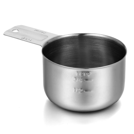 1 Cup Stainless Steel Measuring Cup 240ml 8oz Single Measure Cups Metal Measuring Cups with Handle for Cooking Baking