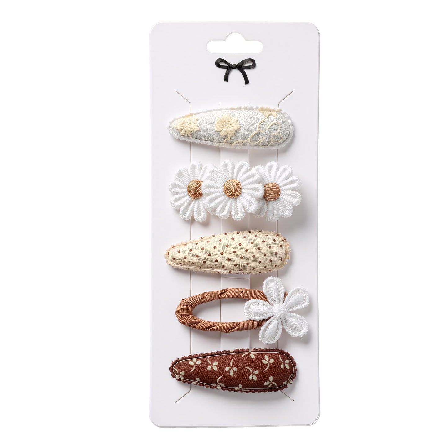 5 Pcs Baby Hair Clips Set - 4 Snap Barrettes & 1 Duckbill Clips for Toddler Girls, Fabric Covered Non-Slip Hair Accessories with Rounded Tips, Minimalist Cute Hairpins for Infants Newborns Daily Wear