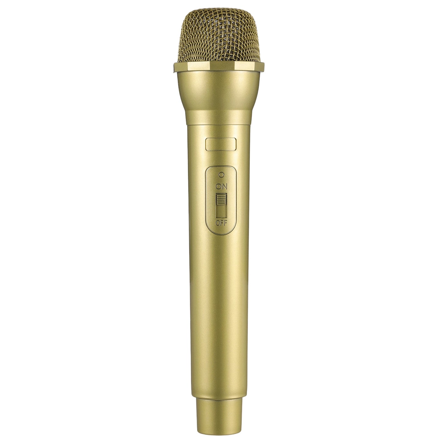 HaiFafafaing Fake Microphone Prop Pretend Gold Prop Microphone Toy Realistic Karaoke Fake Mic Toy with Metal Mesh for Halloween Christmas Karaoke Costume Party Favors 9.25x1.97 in