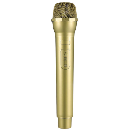 HaiFafafaing Fake Microphone Prop Pretend Gold Prop Microphone Toy Realistic Karaoke Fake Mic Toy with Metal Mesh for Halloween Christmas Karaoke Costume Party Favors 9.25x1.97 in