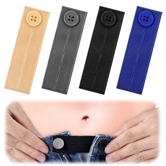 Tucnoeu 12pcs Pants Button Extender,Elastic Waist Extenders for Men and Women,Adjustable Pants Extender for Maternity Pants,Trousers,Dress and Jeans (3 Color)