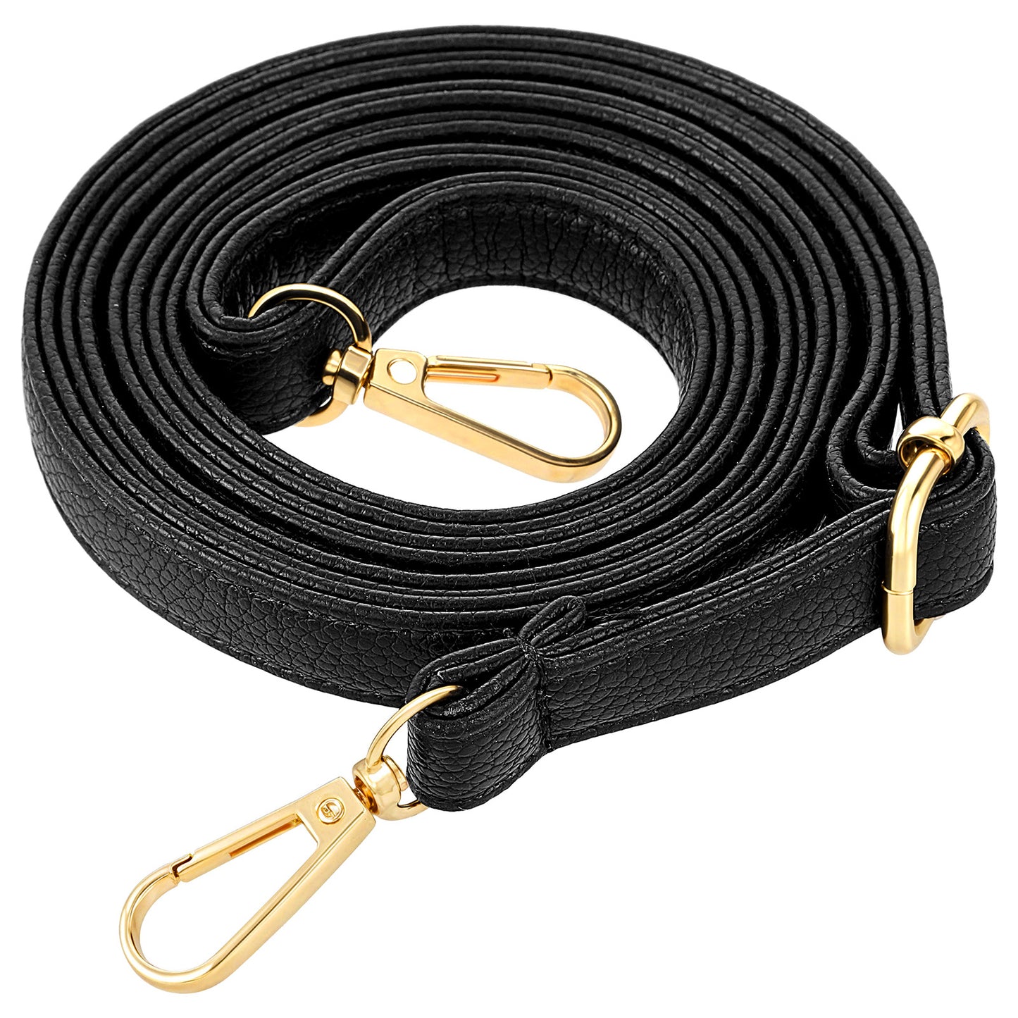 Telooco Black Purse Strap Adjustable Crossbody Purse Strap Soft PU Leather Shoulder Crossbody Purses Straps Bag Chain Replacement for Handbags Shoulder Crossbodys Bags Women Men (75-135cm)