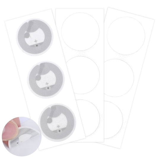 60Pcs NFC Tag Adhesive NFC Stickers Chip Ntag 215 Tag Rewritable Round Metal NFC Cards Compatible with Tagmo NFC Enabled Mobile Phones