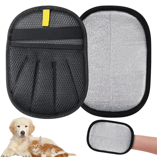 Tucnoeu 2pcs Pet Hair Remover Gloves, Upgraded Static Removal Gloves for Pet Hair, Reusable Pets Fur Remover Mitt for Clothing, Couch, Furniture, Carpet, Car Seat