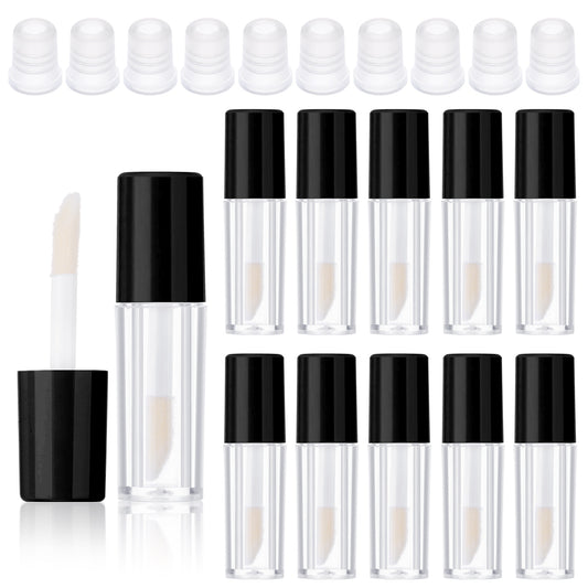 10pcs Empty Lip Gloss Tubes with Wand 1.2ml Clear Mini Refillable Lip Gloss Containers Lip Balm Bottles for Lipstick Samples DIY Makeup Lipgloss Making Kit