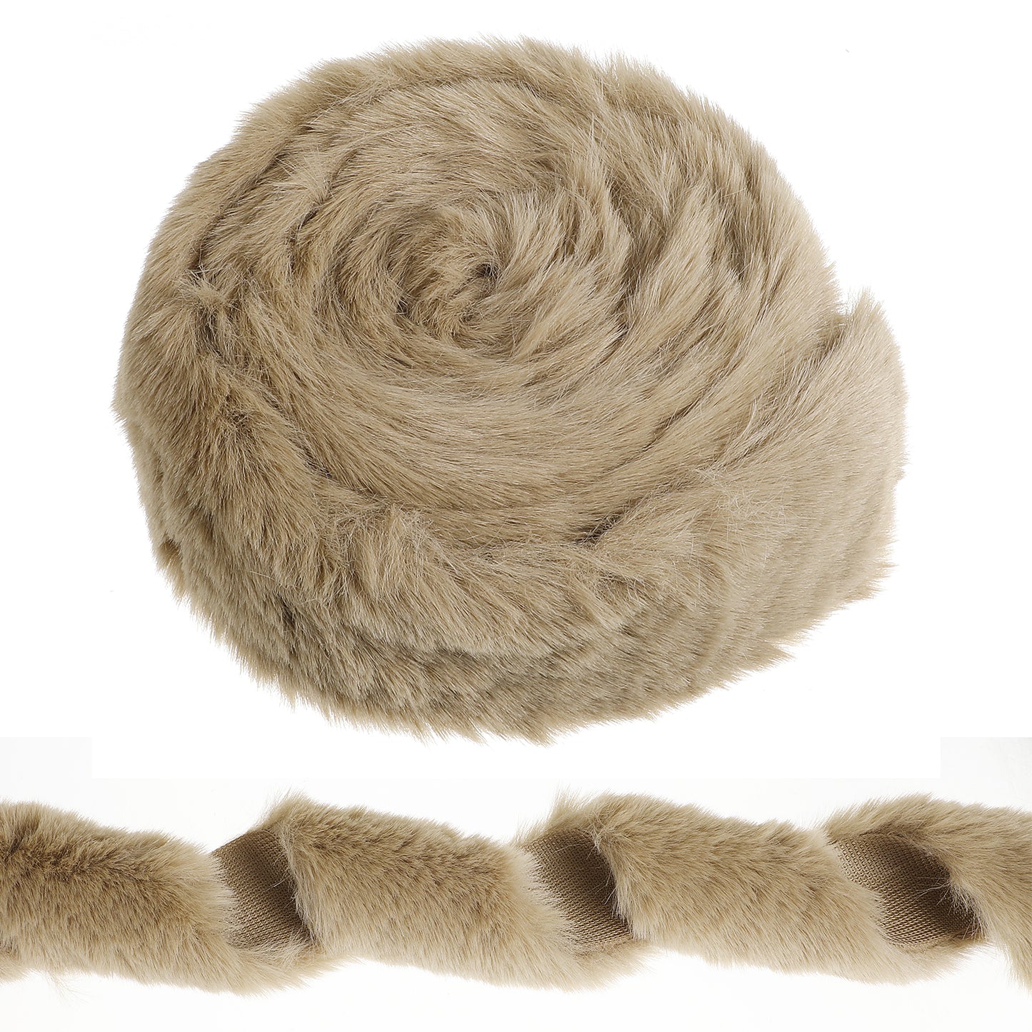 Lusofie Christmas Fur Trim Brown Faux Fur Ribbon Trim Brown Fur Fabric Roll for Garland Wreath Bows Santa Costume Sewing Christmas Tree Decor(1.97inch x 3 Yards)