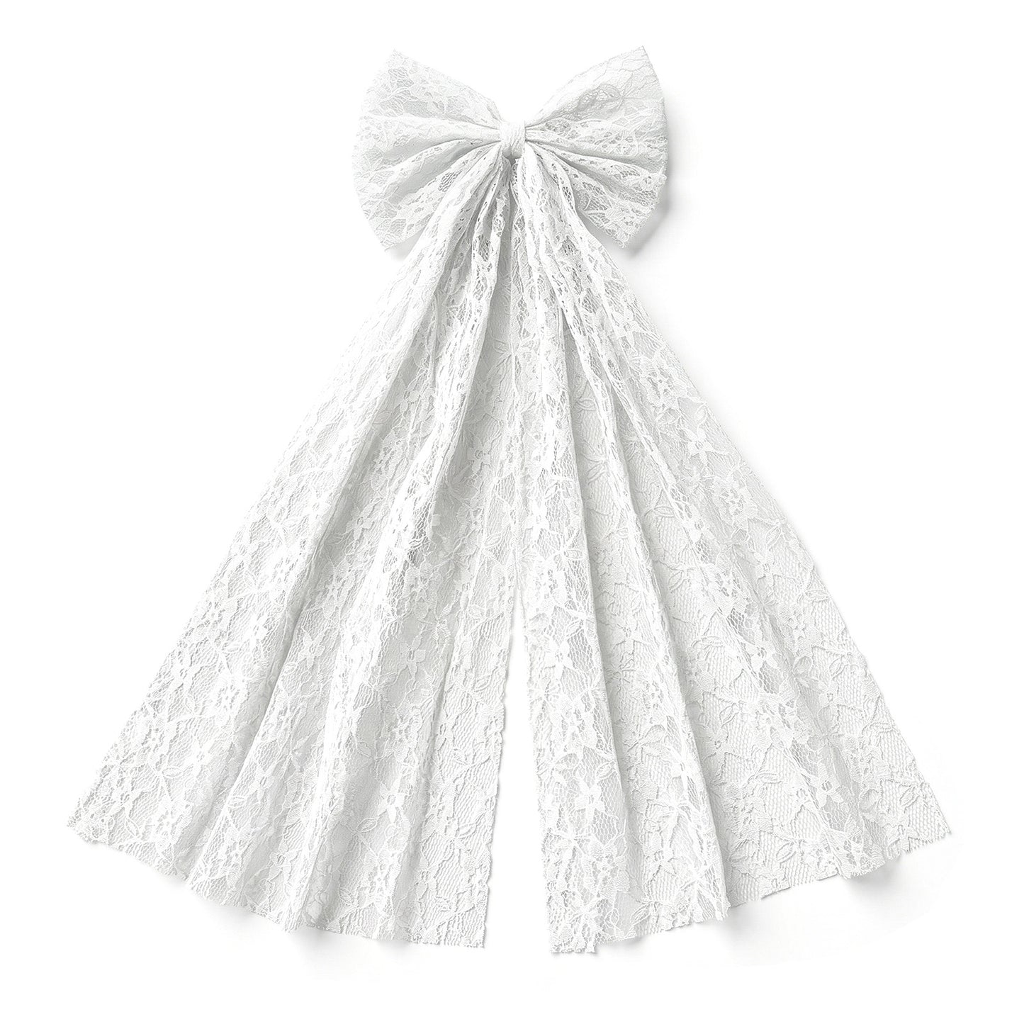 Ziuohaa White bow veil Clip - lace veils for women wedding - bridal bow velo de novia para boda Elegant Wedding Hair Accessories For Bachelorette Party And Bridal Shower