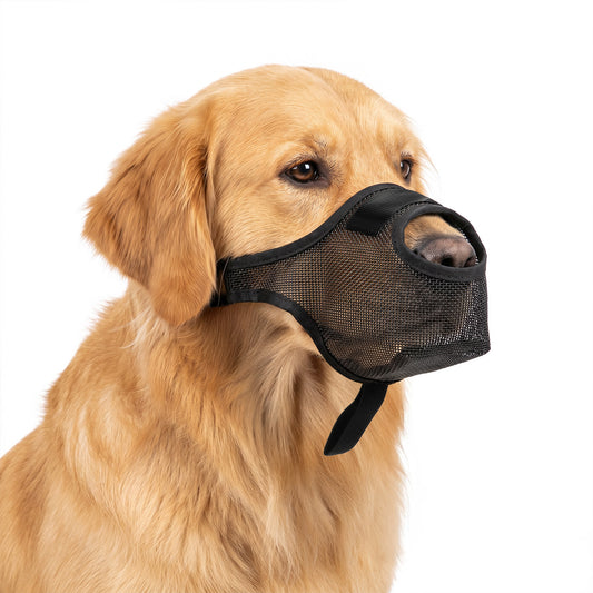 Dog Muzzles with Breathable Mesh, Adjustable Soft Muzzle for Dogs, Dog Muzzles to Prevent biting, Allows Panting and Drinking, for Large Dogs (XL Black)