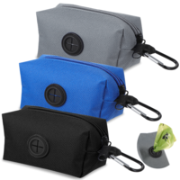 Tucnoeu 2Packs Dog Poop Bag Holder for Leash Attachment, Dog Poop Bag Dispenser, Dog Waste Bag Dispensers for Leash Accessory, Hands-Free Holder Metal Carriers, Black & Purple