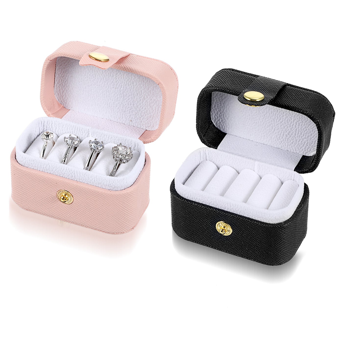 Tucnoeu 2PCS Travel Jewelry Case Portable Jewelry Box Small Jewelry Travel Case For Woman Ring Box Earrings Storage Jewelry Ring Case Travel for Travel,Business,Wedding,Bridesmaid Gift