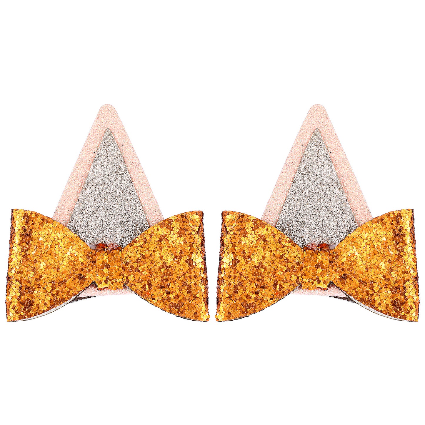 Lusofie 1 Pair Blue Ears Hair Clip Glitter Blue Ears for Kids Blue Bow Hair Barrettes Birthday Decorations Halloween Costume Cosplay Accessories Party Supplies