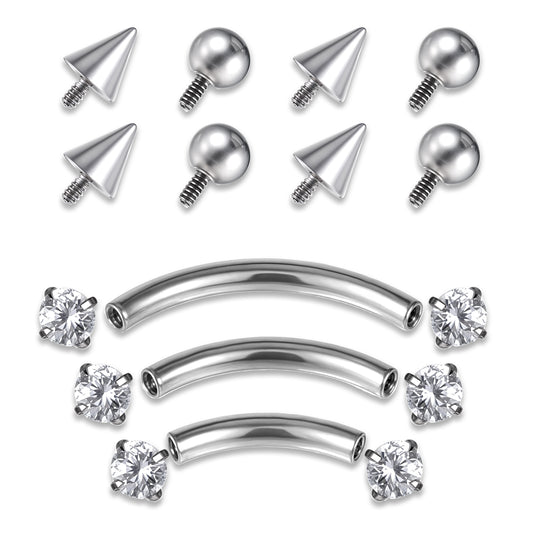 Tucnoeu Eyebrow Piercing Jewelry,Surgical Steel Curved Barbell Tiny Eyebrow Rings,16g Lip Rings,Ear Rook Helix Conch Daith For Women Men 6mm/8mm/10mm