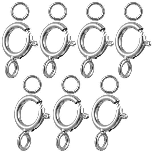 Sterling Silver Clasps 5mm Jewelry Making Clasps with 4mm Jump Rings Necklace Closures for DIY Bracelets Necklaces Accessories(Silver)